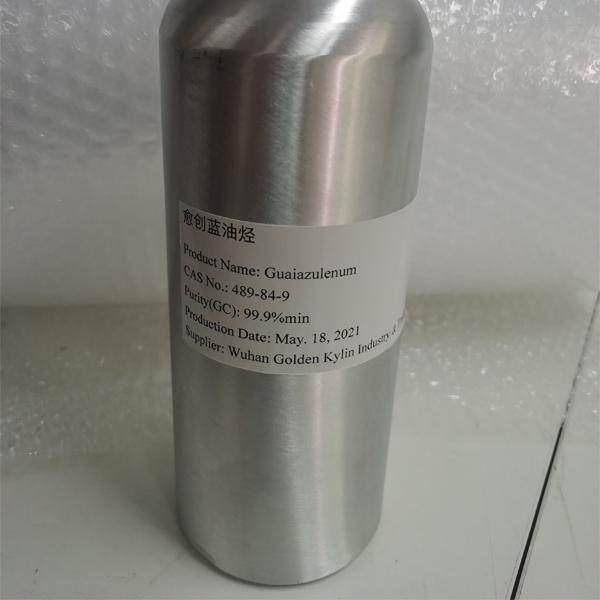 High Purity 99.9%min Dark Blue Liquid/Crystalline Guaiazulenum CAS NO.: 489-84-9